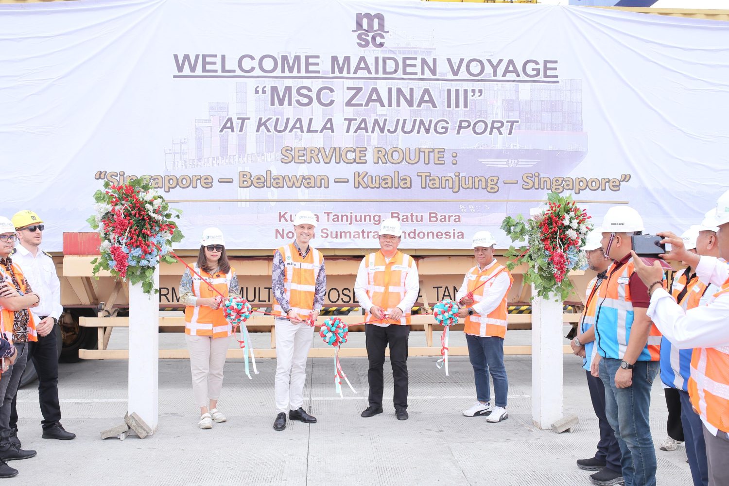 PT PMT Ciptakan Pencapaian Baru, Layani Kegiatan Pengapalan Petikemas Internasional Perdana MSC Group dari Kuala Tanjung ke Singapura