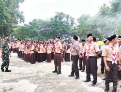 KMD di Bumi Perkemahan Gondang, Babinsa Sekaran Gembleng Pembina Pramuka