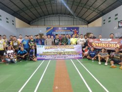 Babinsa, Bhabinkamtibmas, dan Pemdes Made Gelar Festival Bulutangkis Sekaligus Sosialisasi Anti-Narkoba